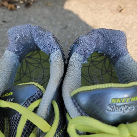 Skechers Shape-ups Sz 8.5 S2 Lite Charcoal/Lime - Picture 4 of 10